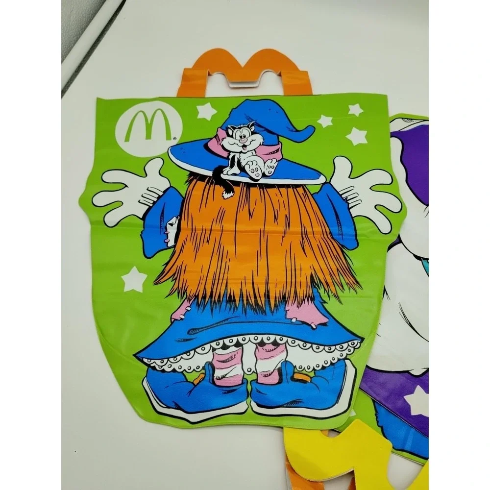 Lot Of 3 Vintage 1990 McDonald's Trick Or Treat Halloween Bags Glow In Dark
